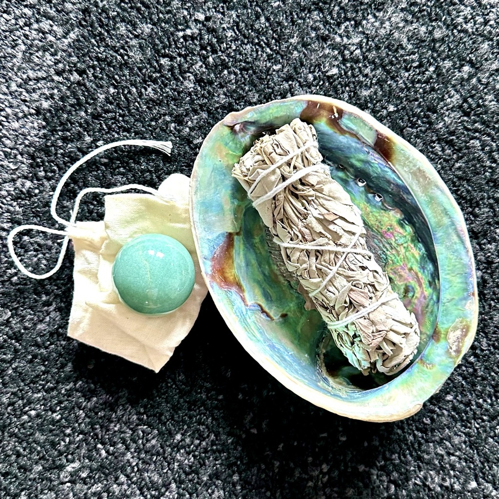 *NEW* Colorful Abalone MotherPearl Shell, White Sage Bundle & Turq Marble Kit
